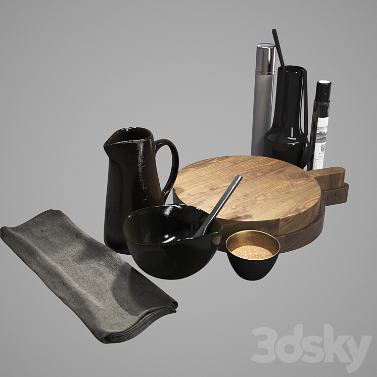 Kitchen Decor Set 3DS Max - thumbnail 2