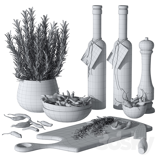 Kitchen decor set 3DSMax File - thumbnail 3