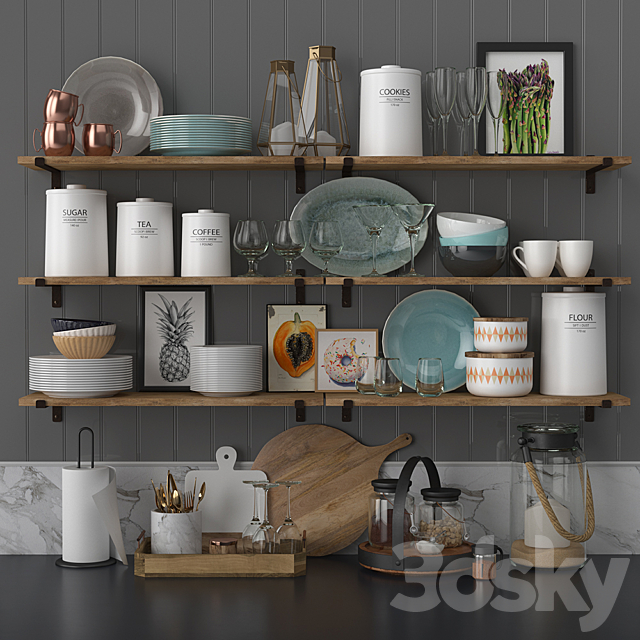 Kitchen decor set 3DSMax File - thumbnail 1