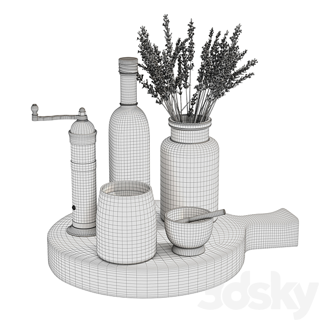 Kitchen Decor Set on Countertops 3DS Max Model - thumbnail 4