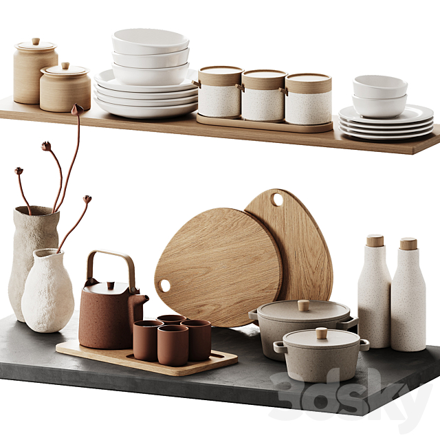 Kitchen decor_dishes_2 3ds Max - thumbnail 1