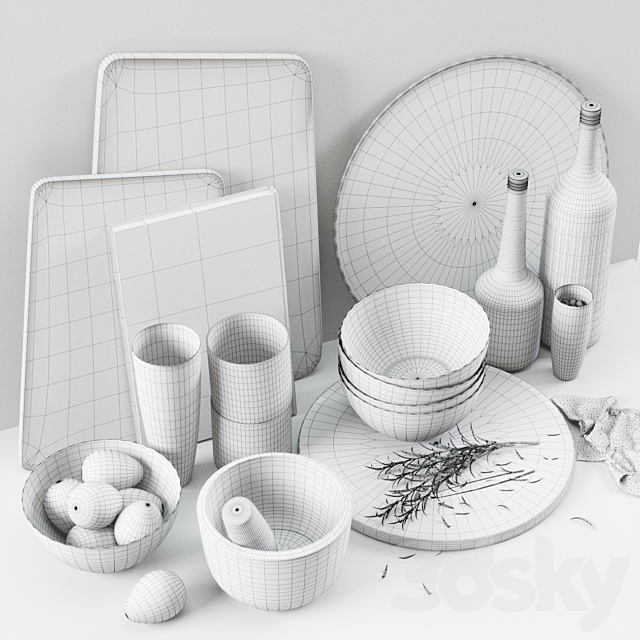 Kitchen Decorative set 01 3DSMax File - thumbnail 3