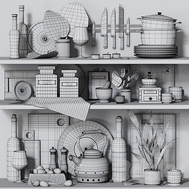 Kitchen decorative set 3DSMax File - thumbnail 5