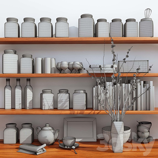 kitchen decorative set 3DSMax File - thumbnail 3