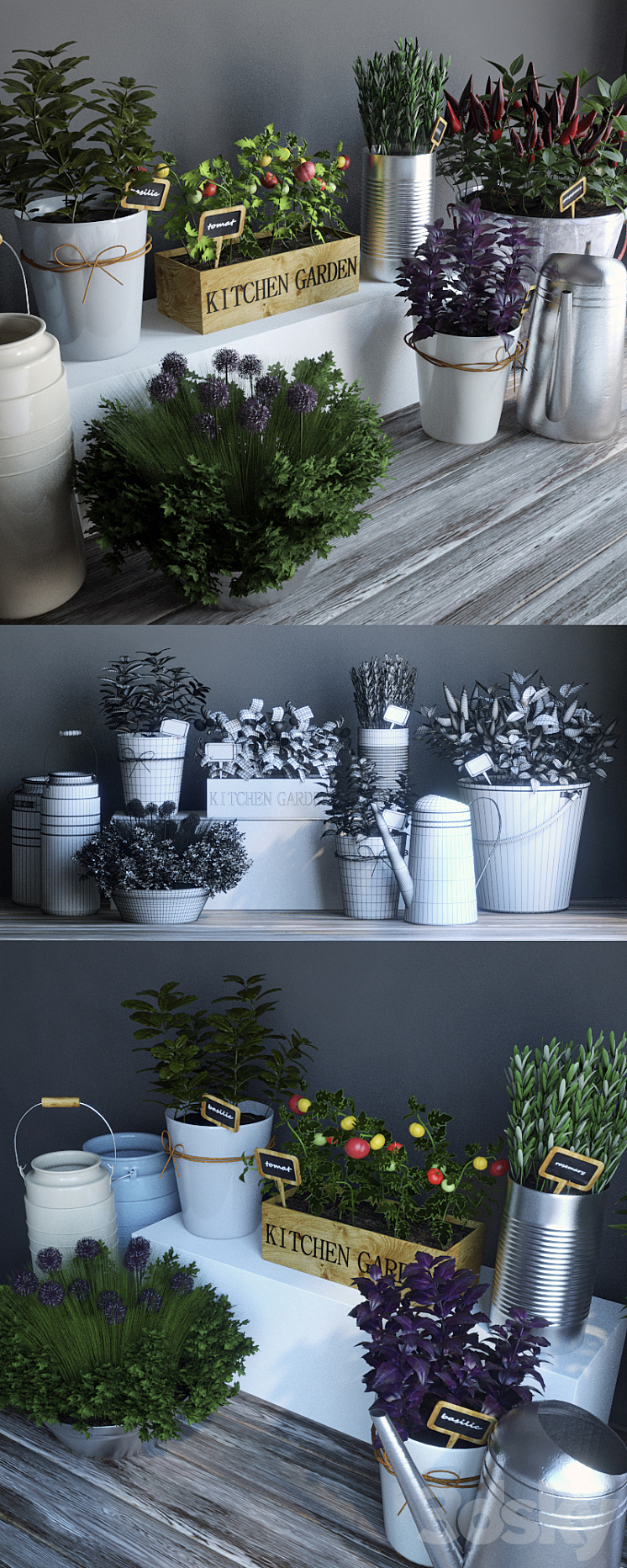 Kitchen garden 2 3DS Max - thumbnail 2