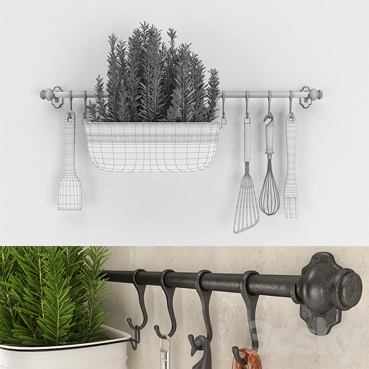 Kitchen-object-set-on-wall 3DS Max - thumbnail 2