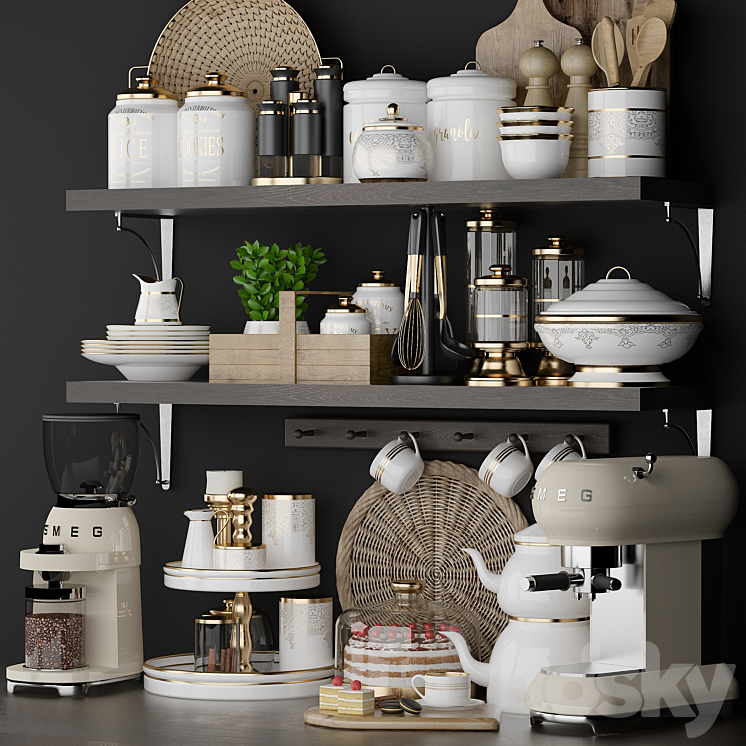 Kitchen set 001 3DS Max Model - thumbnail 2