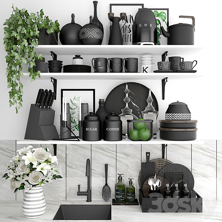 Kitchen set 005 3DS Max - thumbnail 1