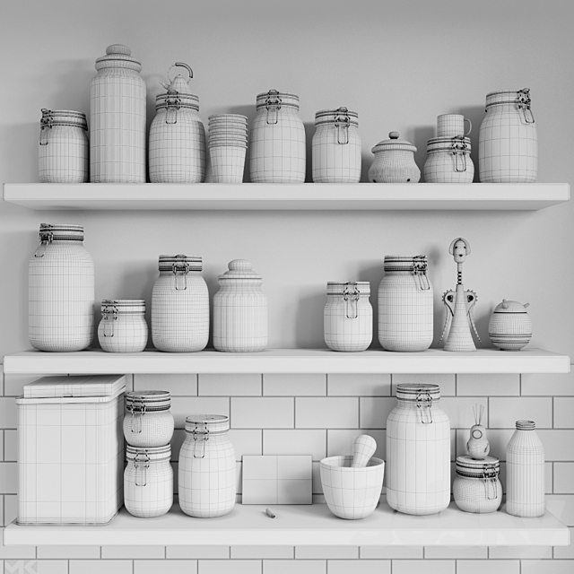 Kitchen Set 03 3DS Max Model - thumbnail 4