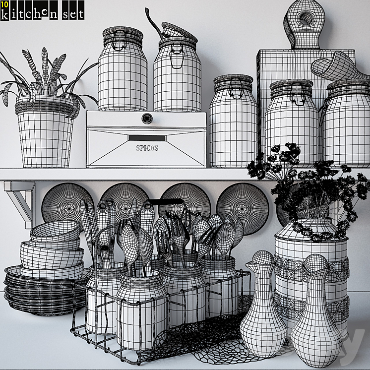 Kitchen Set – 10 3DS Max - thumbnail 2