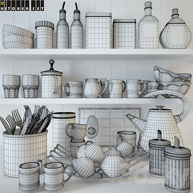 Kitchen Set 12 3DSMax File - thumbnail 3