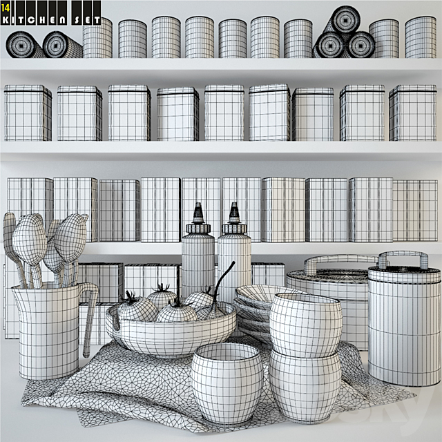 Kitchen Set 14 3DSMax File - thumbnail 3