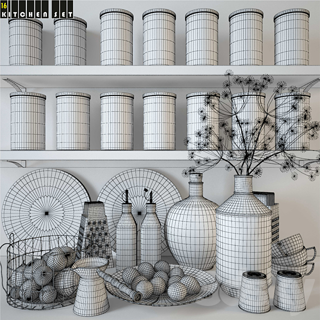 Kitchen Set 16 3DSMax File - thumbnail 3