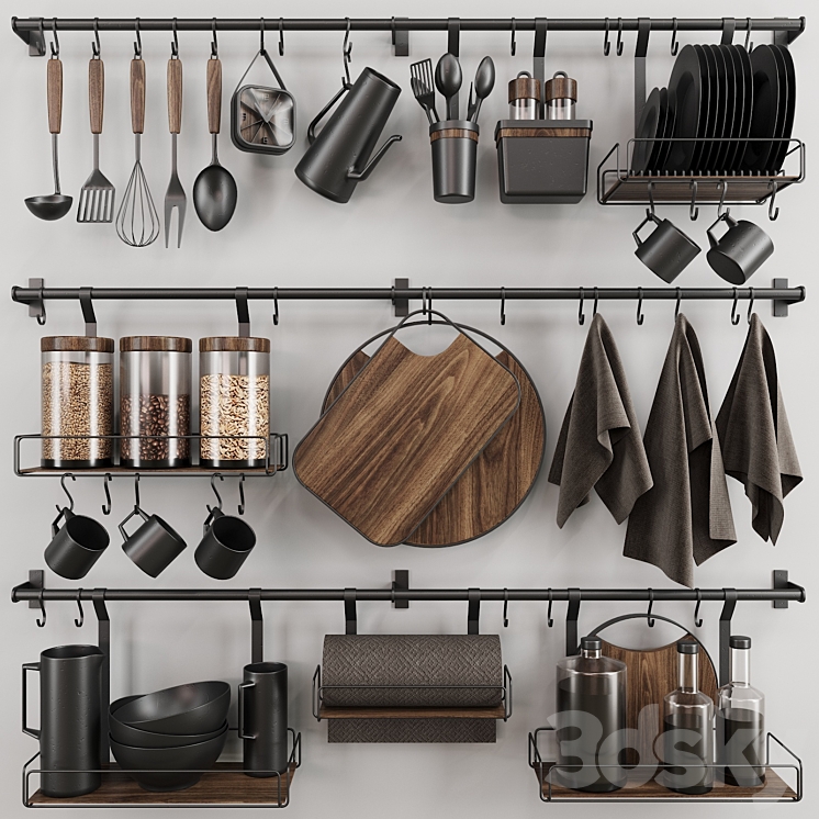 Kitchen set 3DS Max Model - thumbnail 1