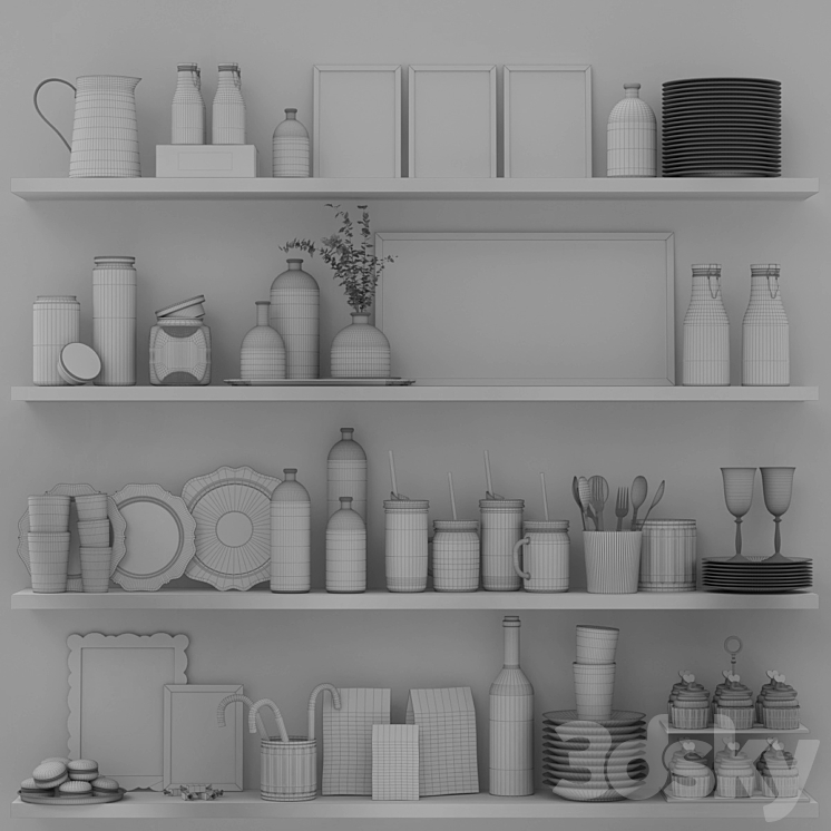 Kitchen set 3DS Max - thumbnail 2