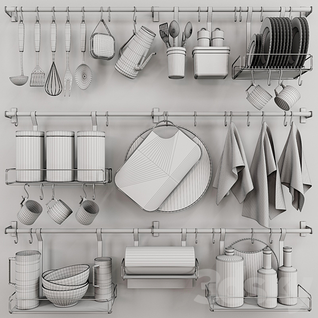 Kitchen set 3DS Max Model - thumbnail 7