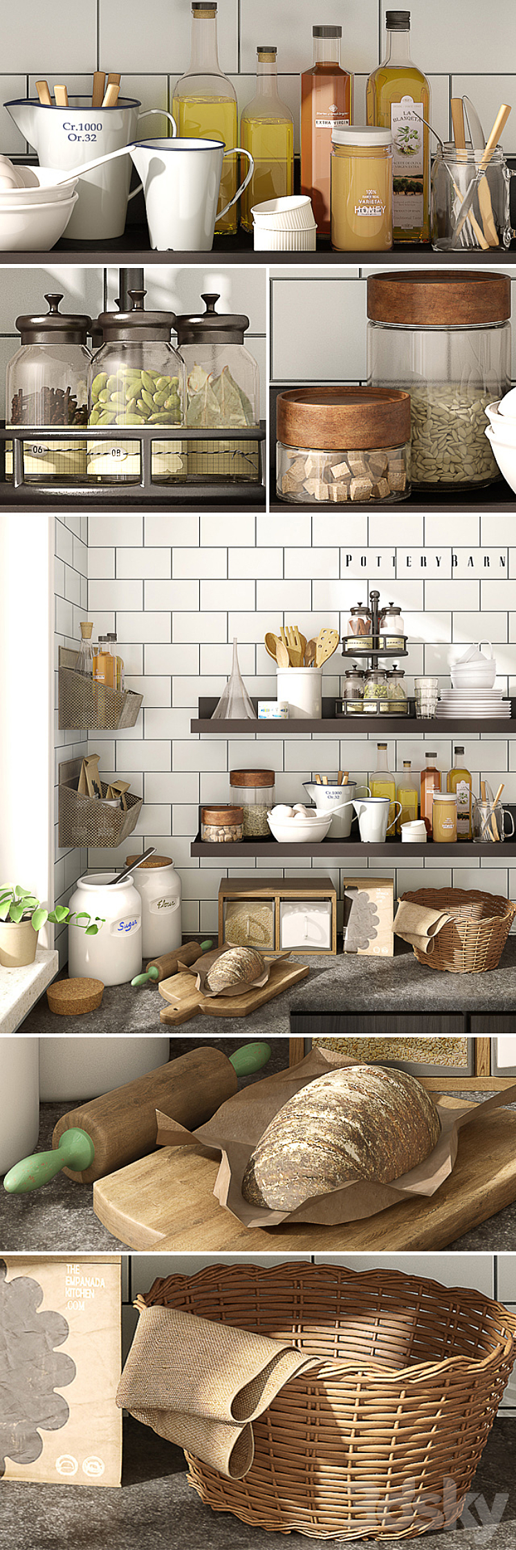 Kitchen set_Pottery Barn_03 3DS Max - thumbnail 1