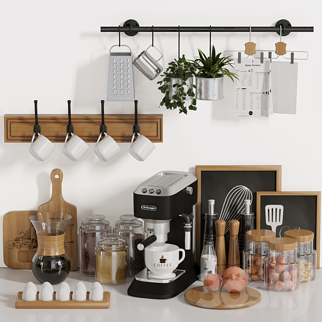 kitchen shelf accessories 3ds Max - thumbnail 1