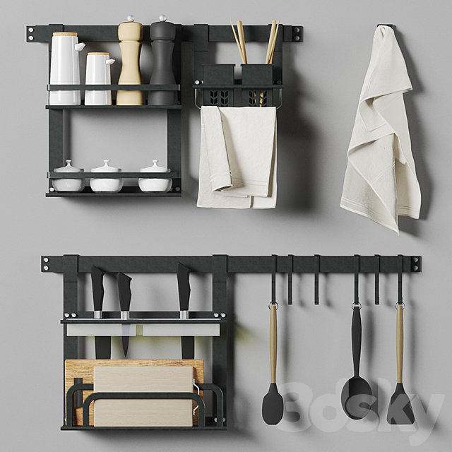 Kitchen storage system with decor 3ds Max - thumbnail 1