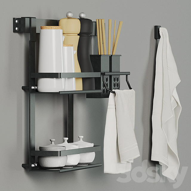 Kitchen storage system with decor 3ds Max - thumbnail 2