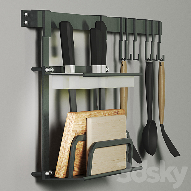 Kitchen storage system with decor 3ds Max - thumbnail 3