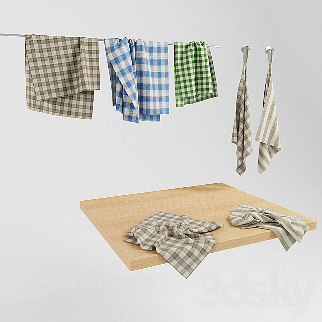 kitchen towels 3DSMax File - thumbnail 1