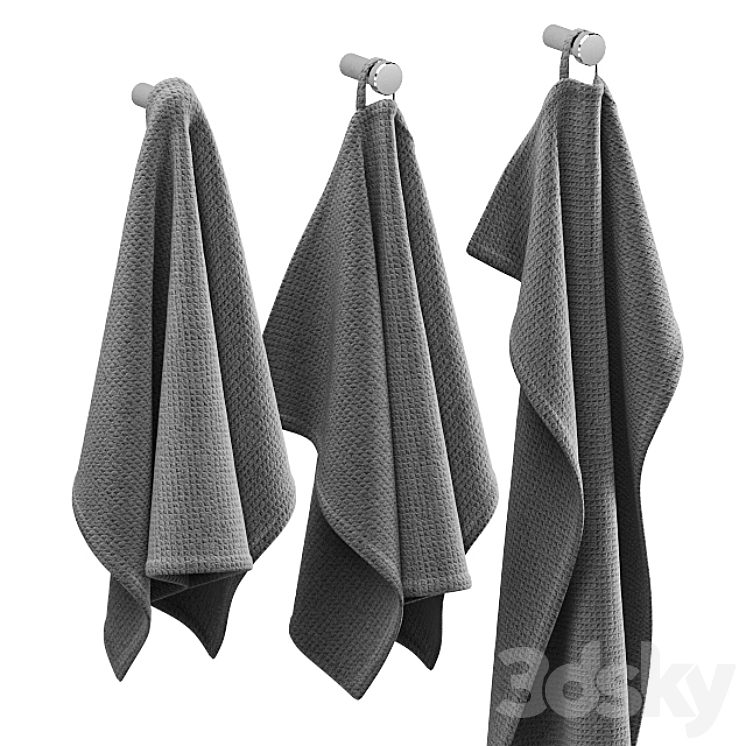 KITCHEN TOWELS GRAY 3DS Max - thumbnail 2