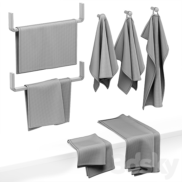 KITCHEN TOWELS GRAY 3DSMax File - thumbnail 3