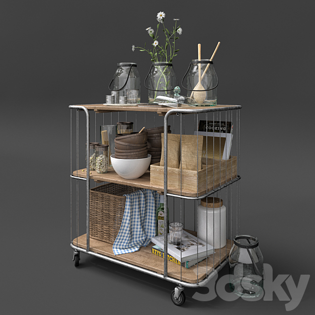 Kitchen trolley. Kitchen Set Stockholm. 3ds Max - thumbnail 1