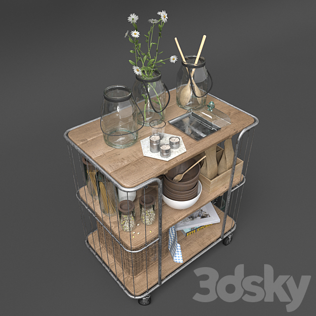 Kitchen trolley. Kitchen Set Stockholm. 3ds Max - thumbnail 2