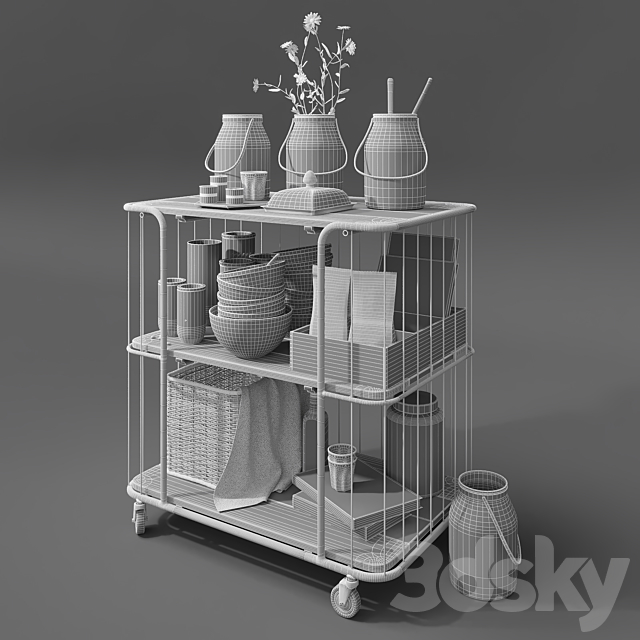 Kitchen trolley. Kitchen Set Stockholm. 3ds Max - thumbnail 3