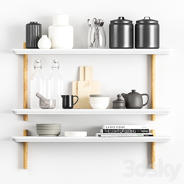 Kitchenware with decor 3DS Max - thumbnail 1