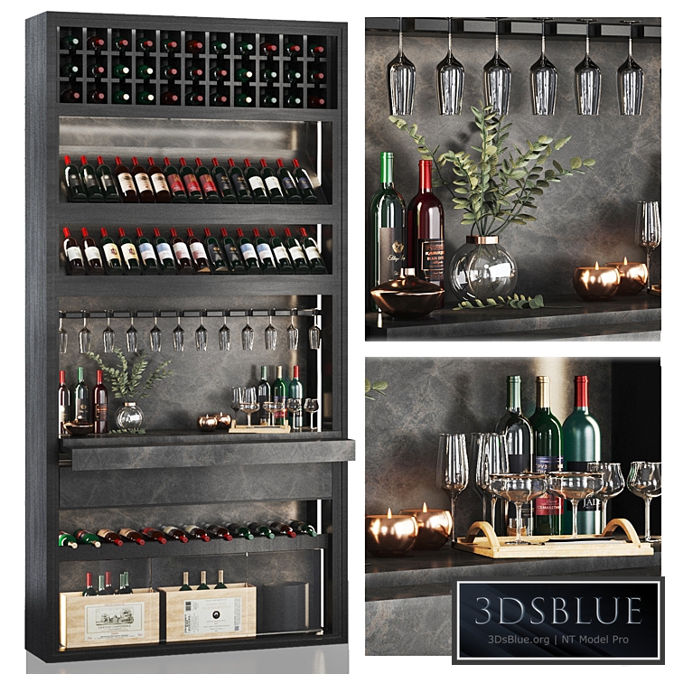 minibar- wine shelf 3DS Max - thumbnail 3