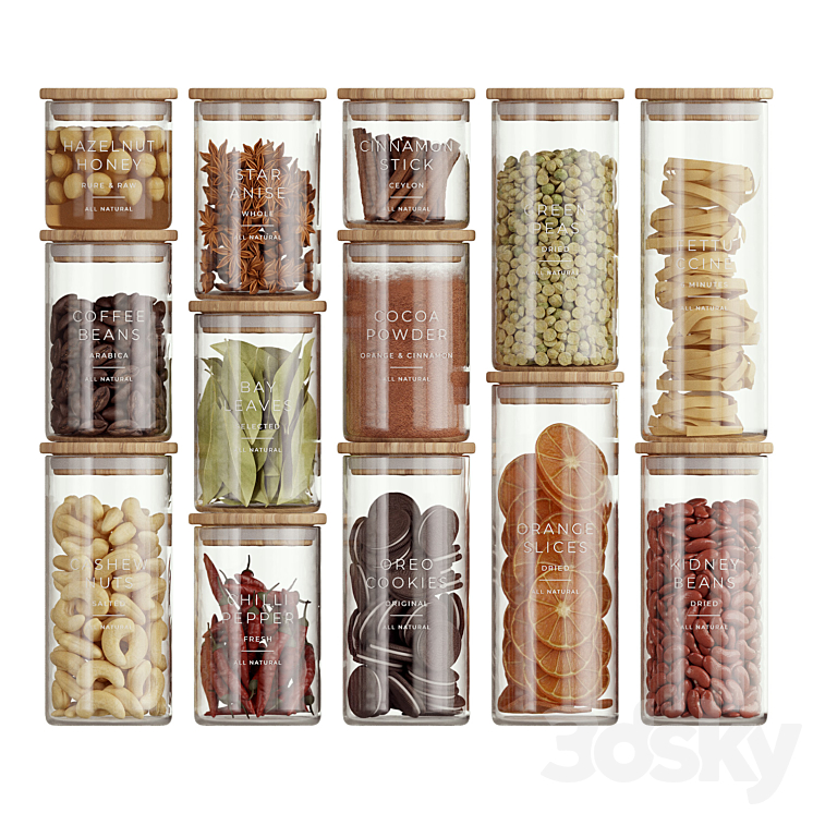 Minimalist Food Jars 3DS Max - thumbnail 2