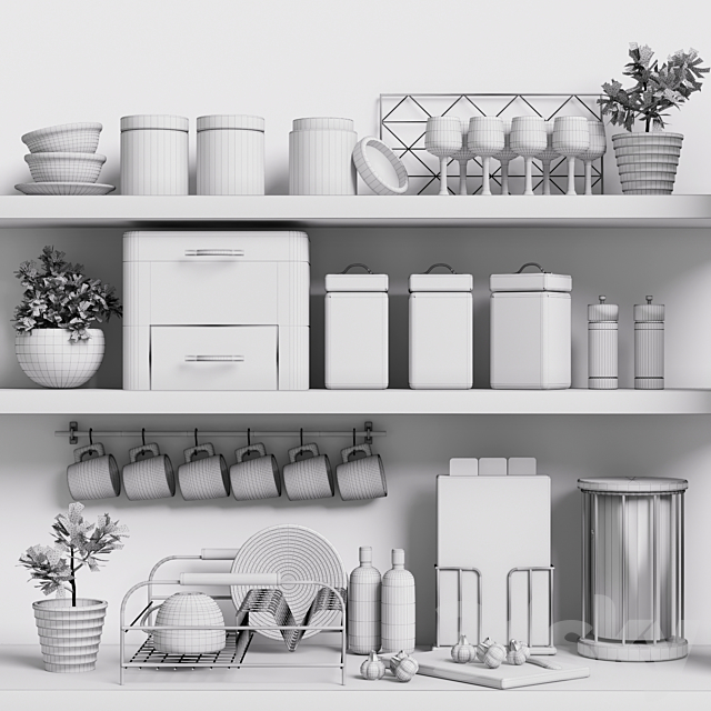 Next kitchen accessories shelf 3DSMax File - thumbnail 4