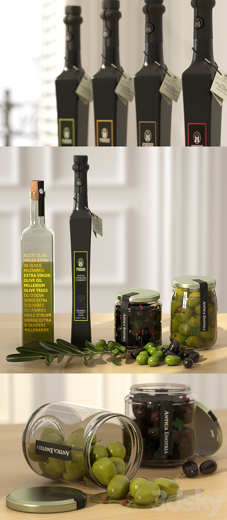 Olive and Oil set 3DS Max - thumbnail 1