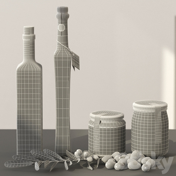 Olive and Oil set 3DS Max - thumbnail 2