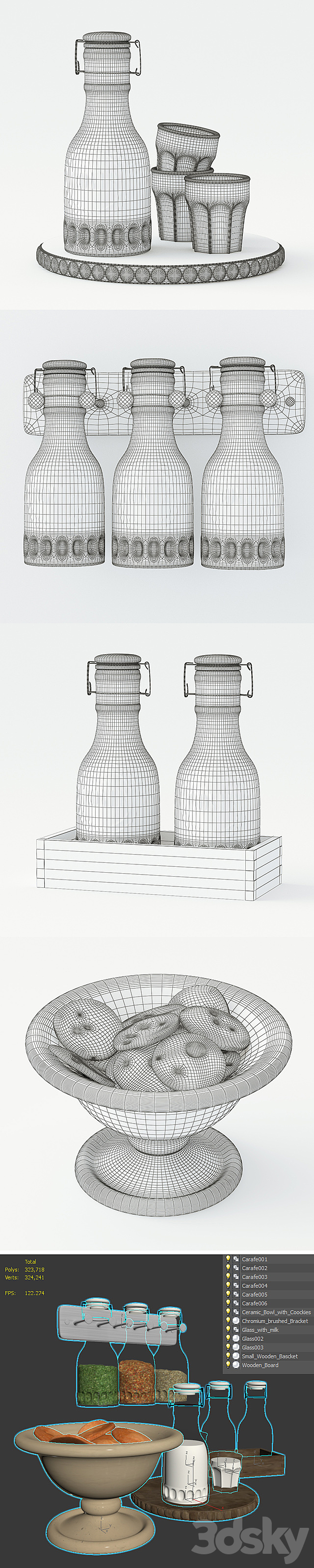 Pottery Barn _ Glass Carafe 3DS Max Model - thumbnail 3