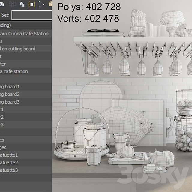 Pottery Barn Cucina Cafe Station 3DS Max Model - thumbnail 3