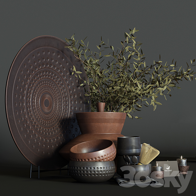 Pottery decorative set 3DSMax File - thumbnail 3