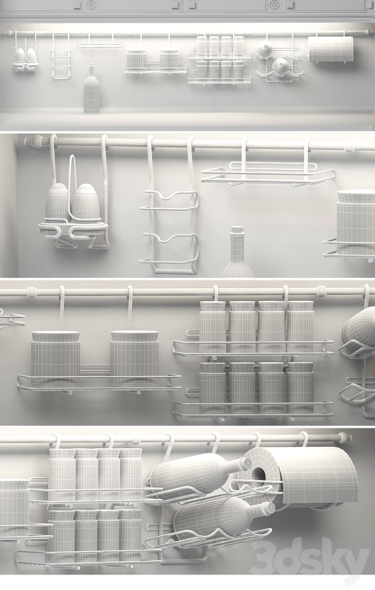 Rail for kitchen 3DS Max - thumbnail 2