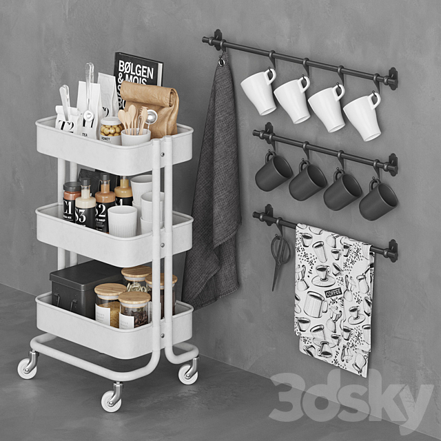 Raskog beverage cart 3ds Max - thumbnail 1