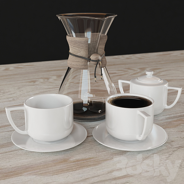 Restoration hardware coffee set 3DS Max Model - thumbnail 2