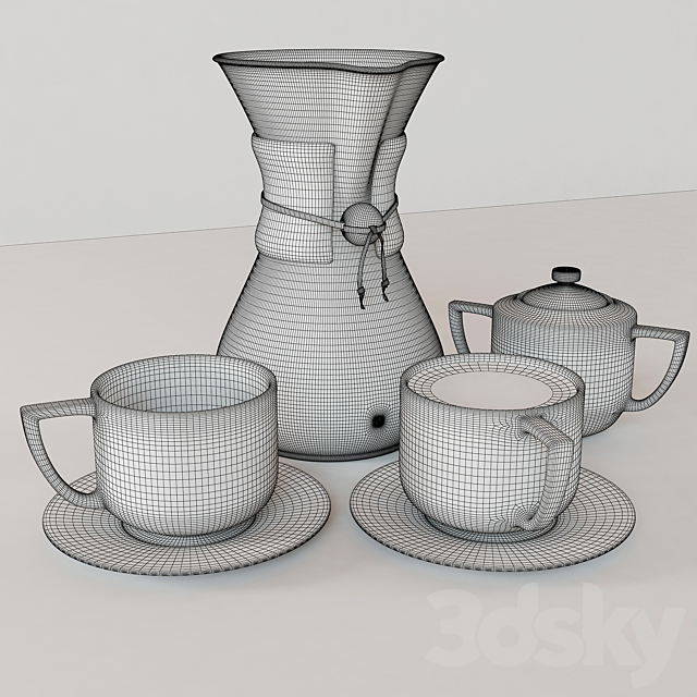 Restoration hardware coffee set 3DS Max Model - thumbnail 3