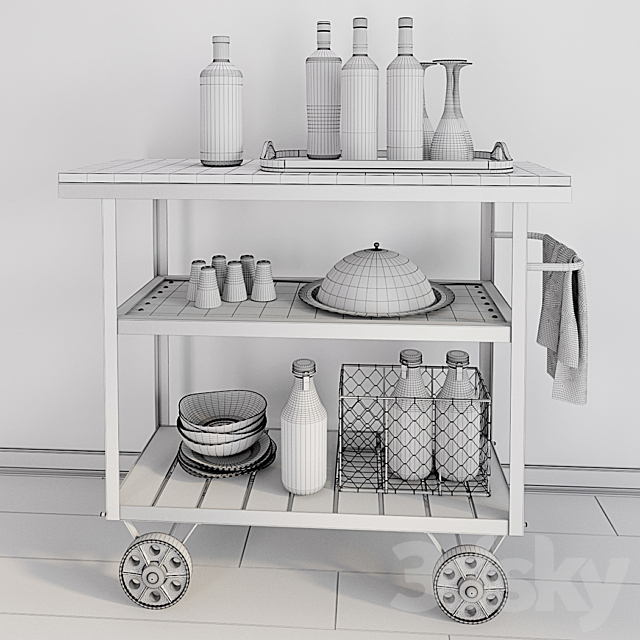 Serving cart (Nazya) 3DS Max Model - thumbnail 3