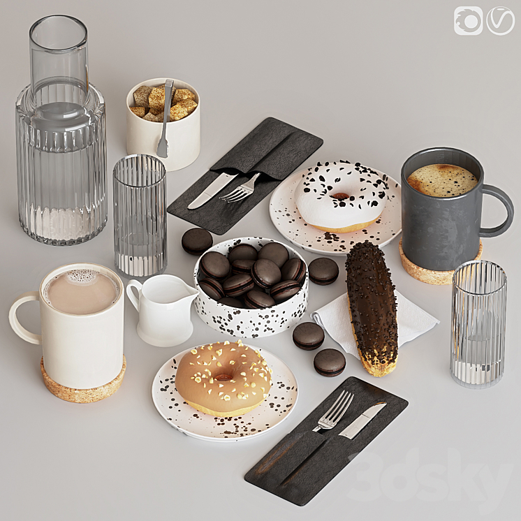 Serving for cafe restaurant 2 3DS Max Model - thumbnail 1