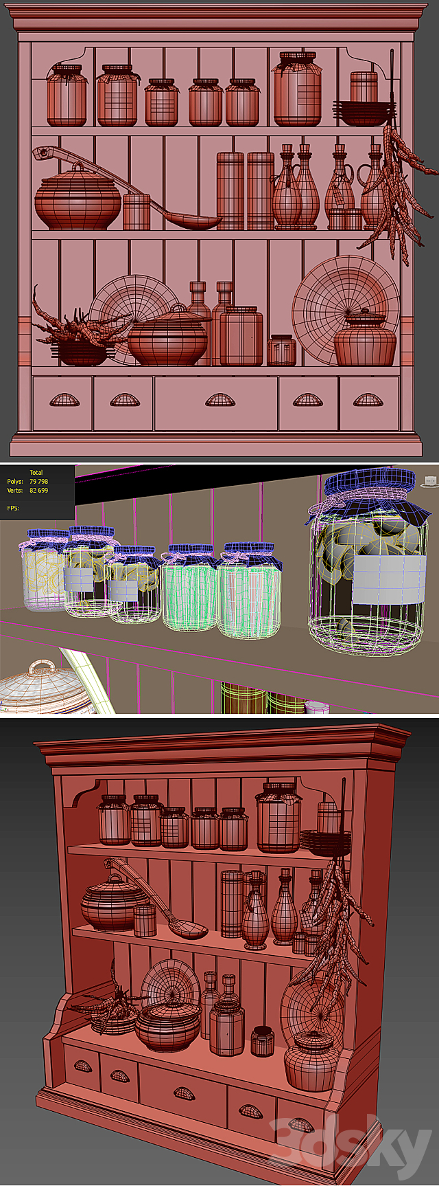 Serving for kitchen_set 1 3DS Max Model - thumbnail 3