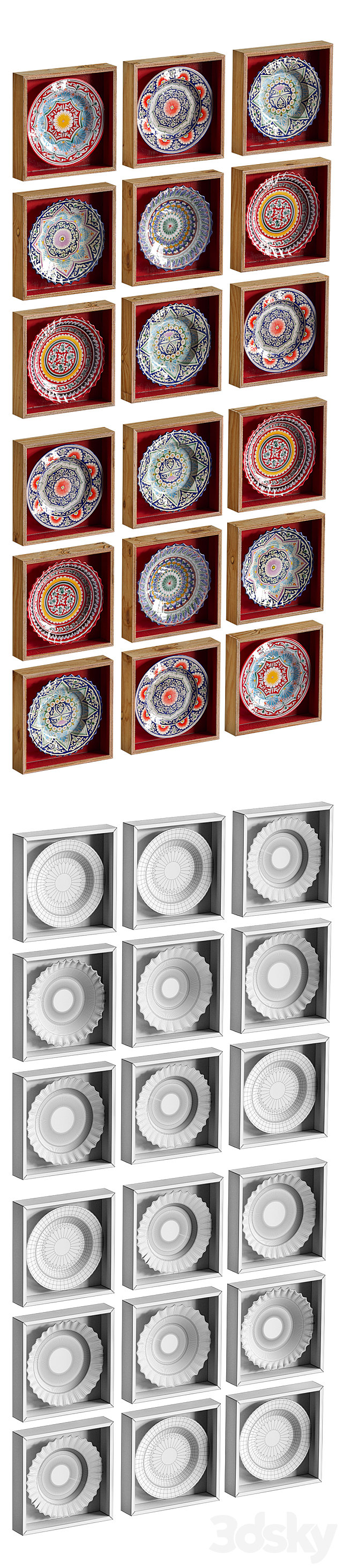 Set of oriental plates 3DS Max Model - thumbnail 2