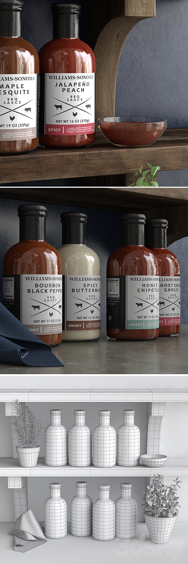 Set of sauces for barbecue 3DSMax File - thumbnail 3