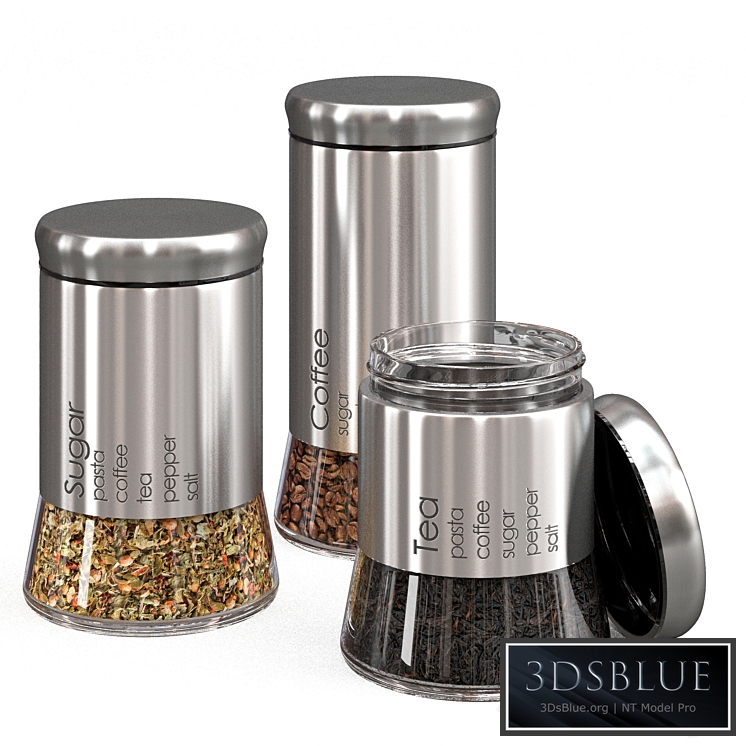 set of spice jars 3DS Max - thumbnail 3